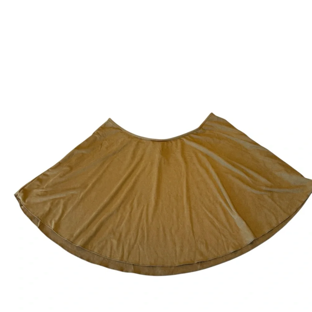 WeWoreWhat Faux Suede Flounce Skater Skirt XXL Camel Mini A-Line NWT Festival